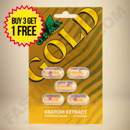 O.P.M.S. KRATOM - GOLD - 5CT (BUY 3 FOR $42.99 EACH, GET 1 FREE)