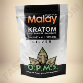 O.P.M.S. Silver - Green Vein Malay 240caps Bag