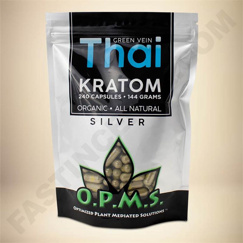 O.P.M.S. Silver - Green Vein Thai 240caps Bag