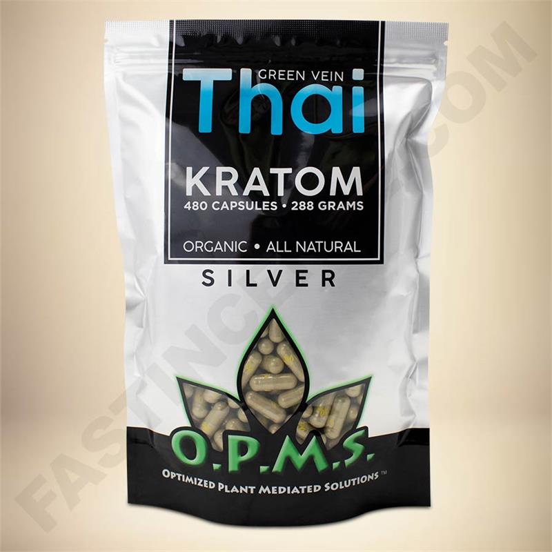 O.P.M.S. Silver - Green Vein Thai 480caps Bag
