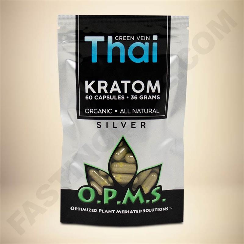 O.P.M.S. Silver - Green Vein Thai 60caps Bag