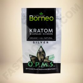 O.P.M.S. Silver - Super Green Vein Borneo 16caps Bag
