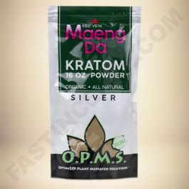 O.P.M.S. Silver - Red Vein Maeng Da 16oz Powder Bag