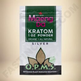 O.P.M.S. Silver - Red Vein Maeng Da 1oz Powder Bag