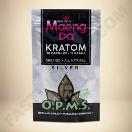 O.P.M.S. Silver - Red Vein Maeng Da 30caps Bag