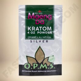 O.P.M.S. Silver - Red Vein Maeng Da 4oz Powder Bag