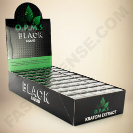 O.P.M.S. BLACK LIQUID KRATOM - 50 COUNT 8.8ML BOTTLES