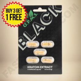 O.P.M.S. KRATOM - BLACK - 5CT (BUY 3 FOR $42.99 EACH, GET 1 FREE)